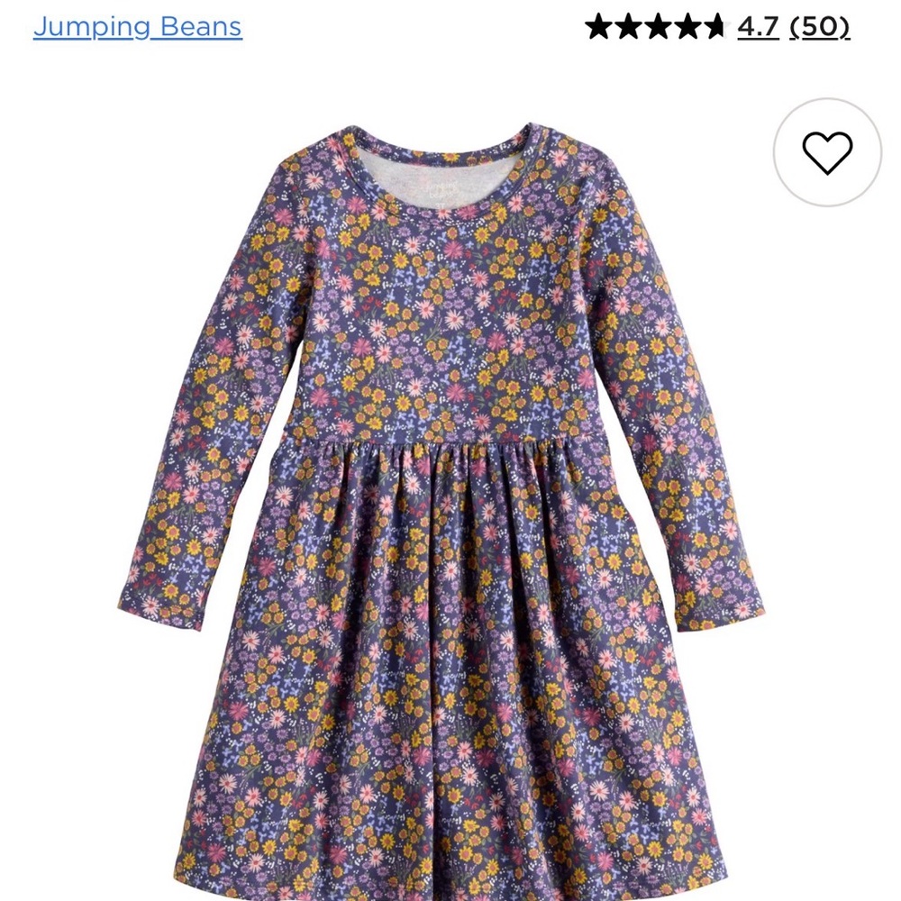 Jumping Beans Kids Floral Dress - Purple and Yellow